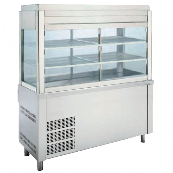 Mueble frío c/cuba self-service 4 gn 1/1-150 vitrina 1600x700x1850 mm