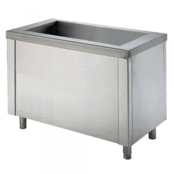 Mueble caliente c/cuba self-service 3 gn 1/1-150 puertas 1200x700x850 mm