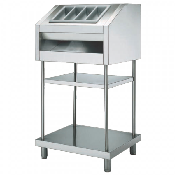 Mueble dispensador self-service de pan, cubiertos, servilletas y bandejas 800x700x1600 mm